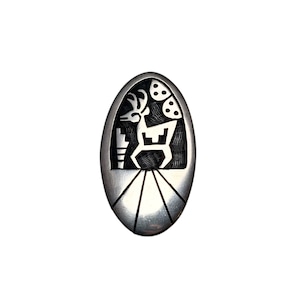 Hopi Beauford Dawahoya overlay silver pendant pin