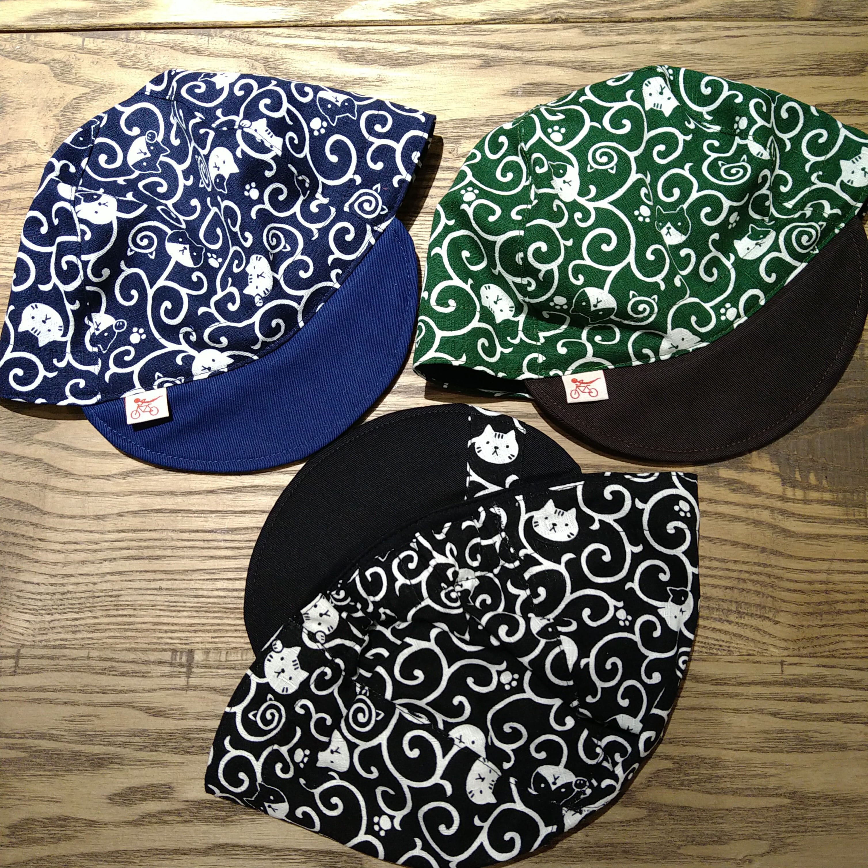 ★サイクルキャップ★【No.8】クロネコ 受注製作〉サイクルキャップ(8文字〜) キャップ KIYO 通販