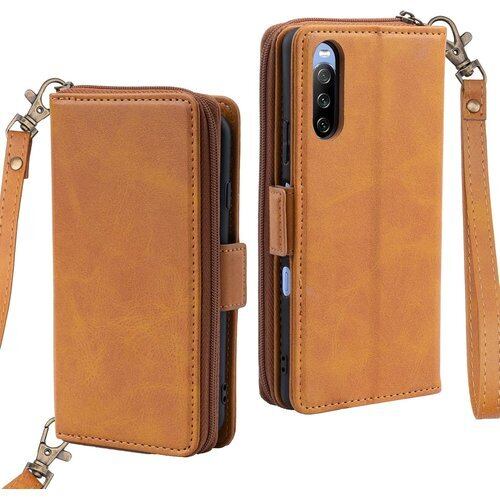 Sony Xperia 10 iii ケース 手帳型 多財布デザイン エクスペリア 10 iii カバー 手帳 専属ストラップ SOG04 スマホケース サイドマグネット スタンド機能付き SO-52B 手帳型ケース カード収納 エクスペリア テン マークスリー 財布一体型ケース Sony Xperia 10 III SOG04 SO-52B 6.0inch対応 S1 カーキ 1072