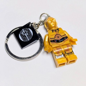 ★ブロックフィギュアキーホルダー★ 【スターウォーズ(Star Wars)】 C-3PO〚アメリカン雑貨 アメトイ〛