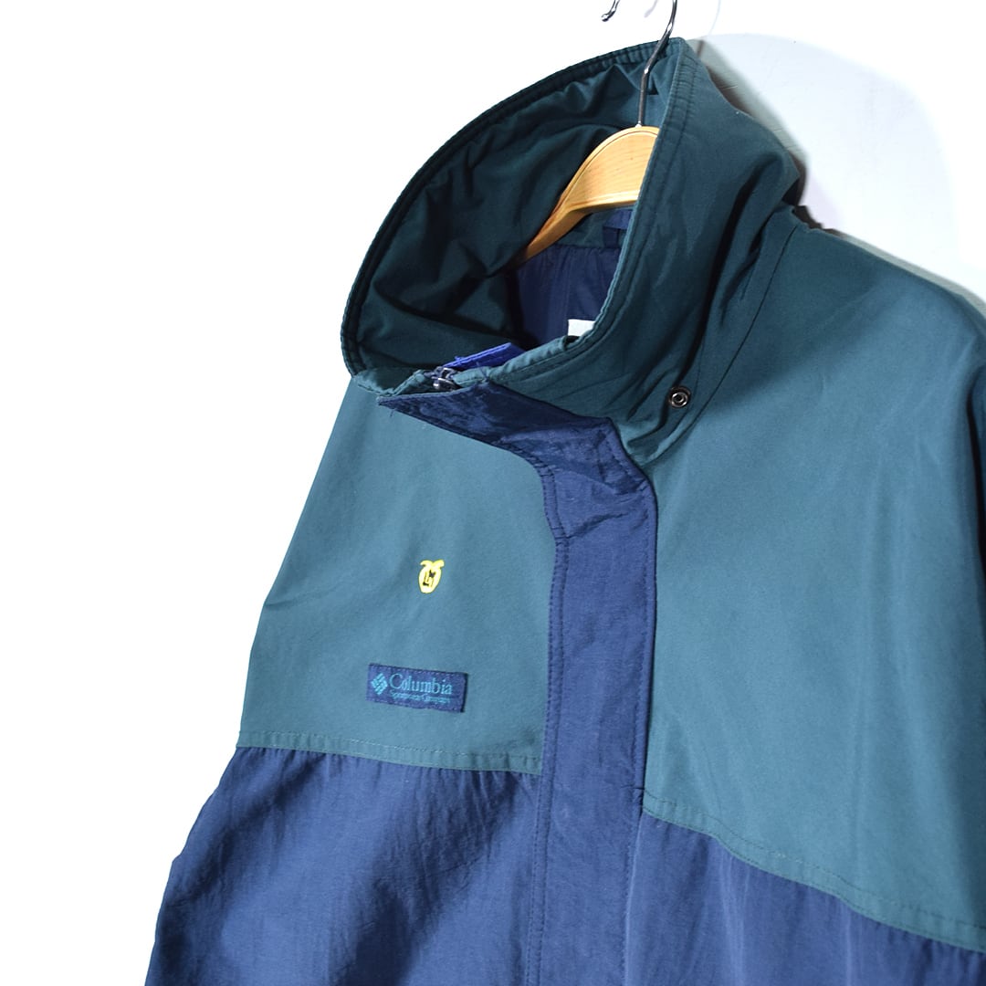 コロンビア ナイロンジャケット 企業別注 青緑 アウトドア COLUMBIA