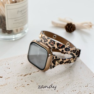 【スタッズ二重巻バンド】B017 アップルウォッチバンド レザーベルト 二重巻  Apple Watch【SET UP可】