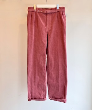 FUMIKA_UCHIDA/T-PT006 CORDUROY BELTED 2-TUCK SLACKS