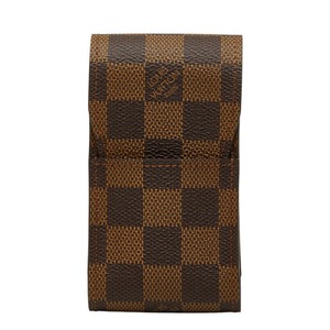 ルイ ヴィトン ダミエ エテュイ シガレット タバコケース シガレットケース N63024 ブラウン PVC レザー レディース LOUIS VUITTON 【中古】