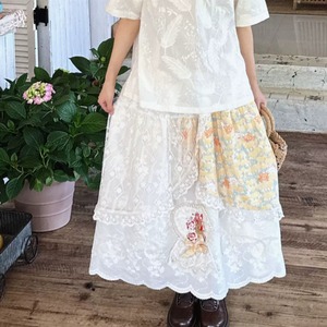 小花柄ラッセルレーススカート ・11782