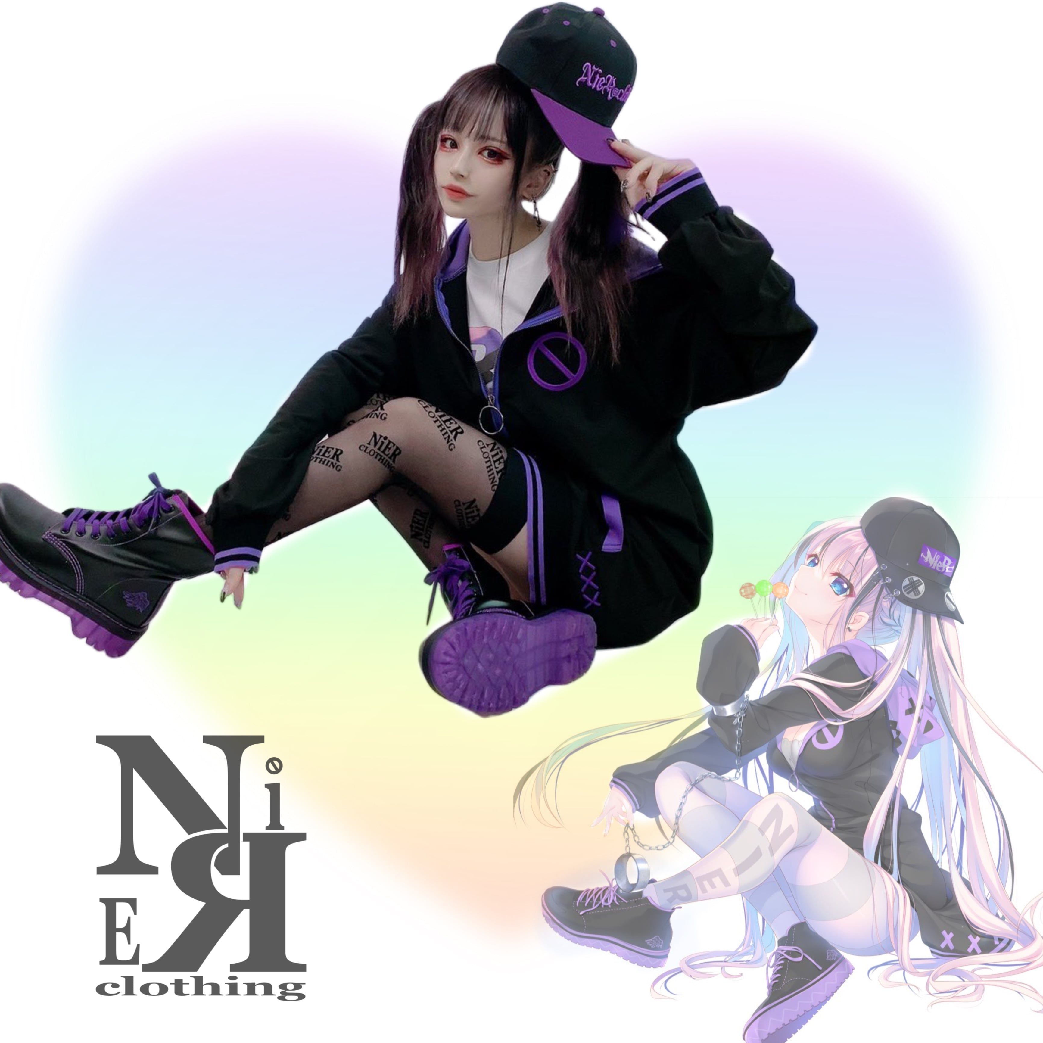 【和泉つばす×NieR】DOUBLE ZIP PARKA | NIER CLOTHING powered by BASE