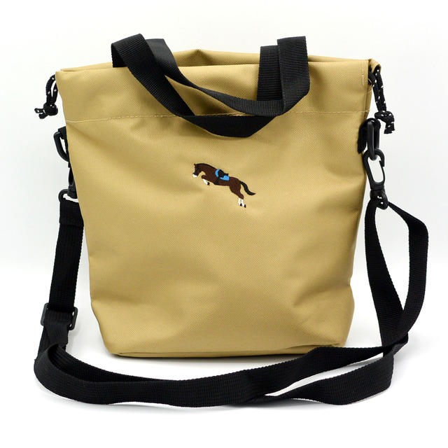 《ワンポイント刺繍》ミニショルダーバッグ／ベージュ