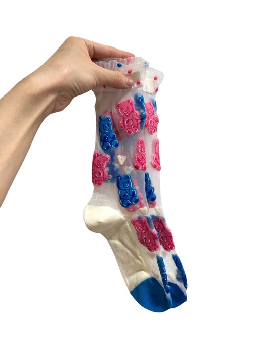 【solmu】gumi bear see-through socks