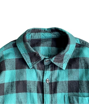 Remake bleach check flannel shirt -Ska/VANDALISM-