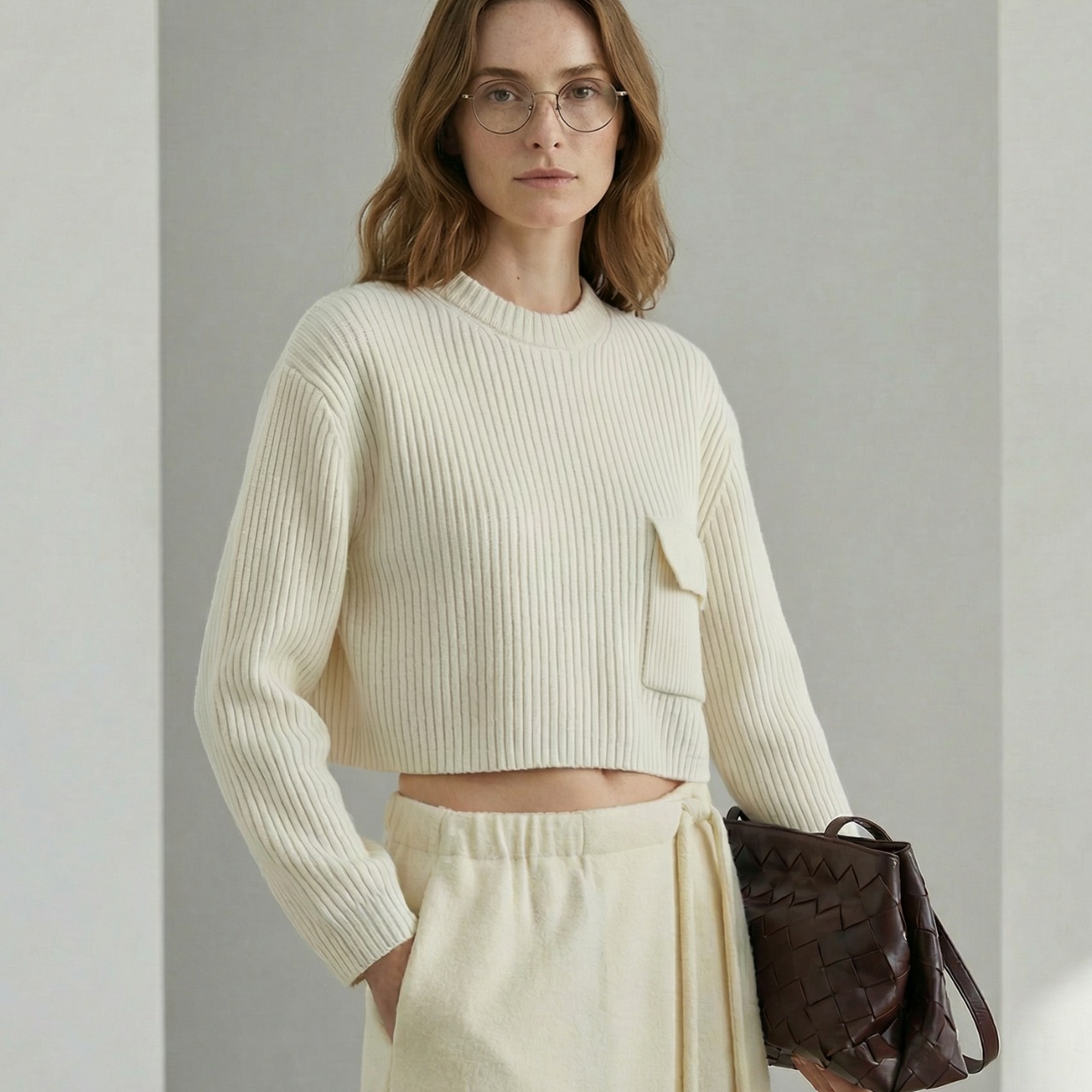 Rib Short Knit Top  T4224