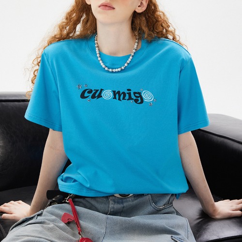 pop logo print short sleeve tee　ポップロゴプリント半袖ティー　J1053