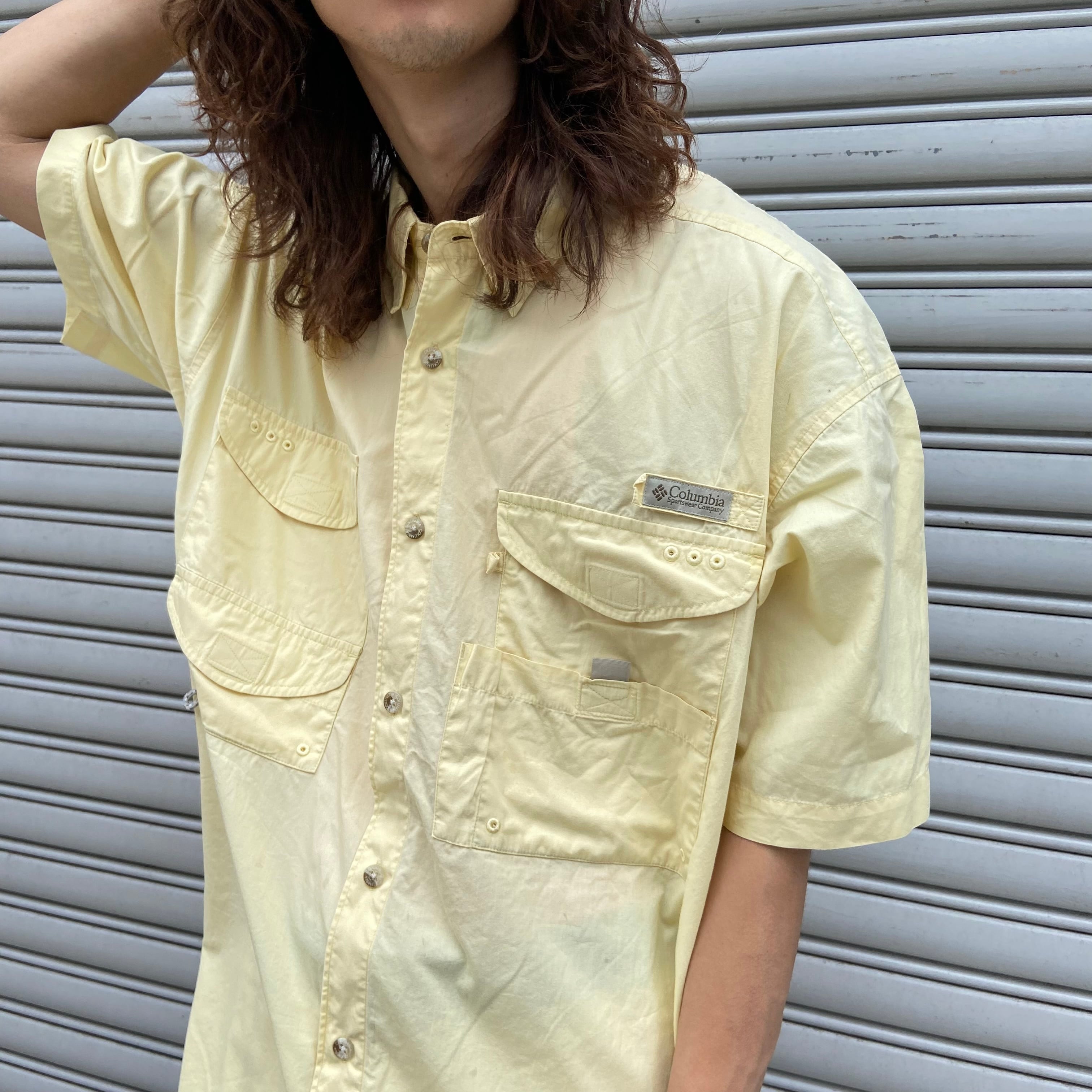 送料無料』90s columbia コロンビア フィッシング半袖シャツ PFG 