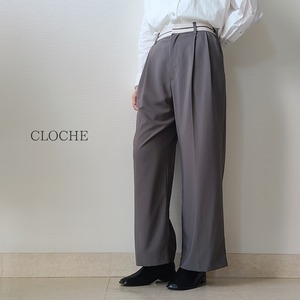 【CLOCHE】ベルトバイカラーワイドパンツ(412-86528)