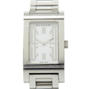 ブルガリ レッタンゴロ 腕時計 RT39S クオーツ ホワイト文字盤 ステンレススチール レディース BVLGARI 【中古】