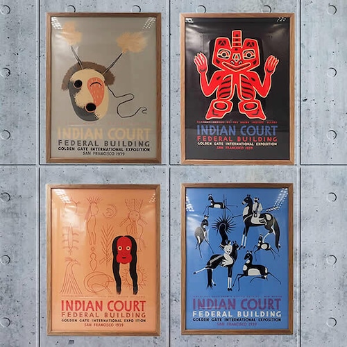 Indian Court Print インディアンコートプリント 全4柄 ポスター フレームセット ネイティブアメリカン デンマーク DETAIL