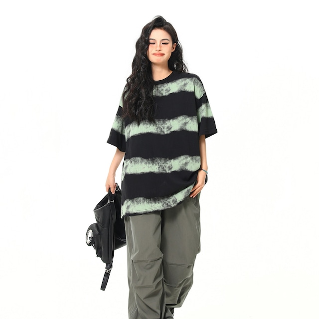 green border vintage short sleeve tee　グリーンボーダーヴィンテージ半袖ティー　J0840