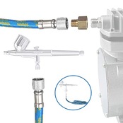 DFsucces エアブラシホース 1.8M ナイロン編組 ジョイント付き 標準 1/8インチ 1/4インチサイズのフィッティング付き 接続用ホース エアブラシ エアコンプレッサー接続用 （ブルー*1.8m）