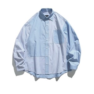 ストライプミックスオーバーシャツ vi1722