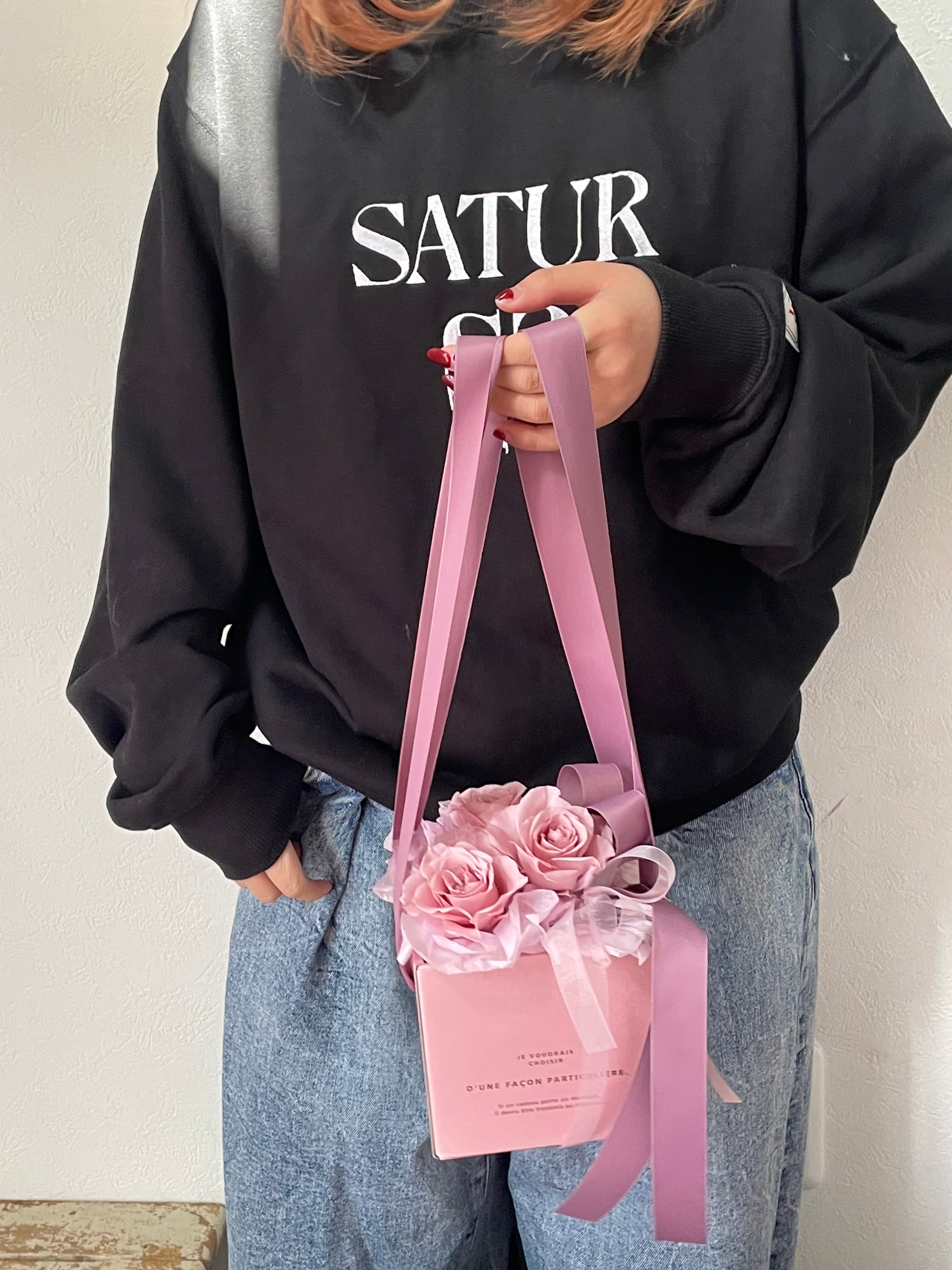 love ribbon」ボックスインブーケ プレゼント 可愛い スウィート