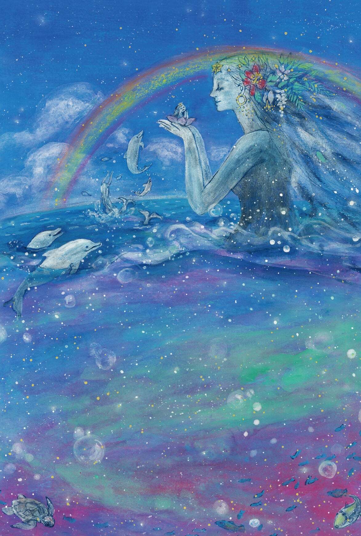 青山京古クリスタル女神の絵