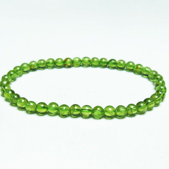 ペリドット ブレスレット 5mm ペリドート 一点物 カンラン石 Peridot Bracelet メール便送料無料 [M便 1/10] 111-19158