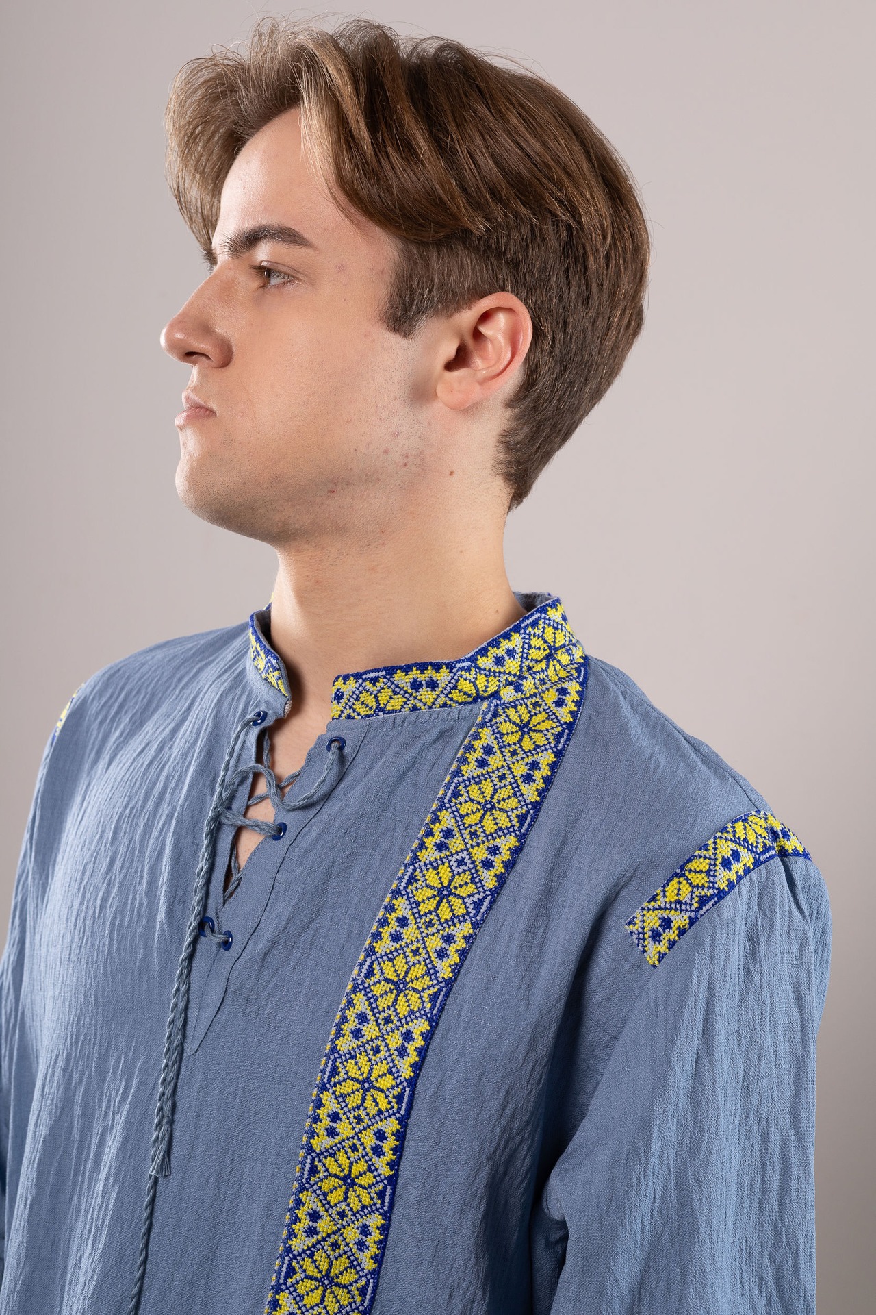 ウクライナ刺繍ヴィシヴァンカ　クロスステッチ手刺繍　Lサイズ　メンズ - 6