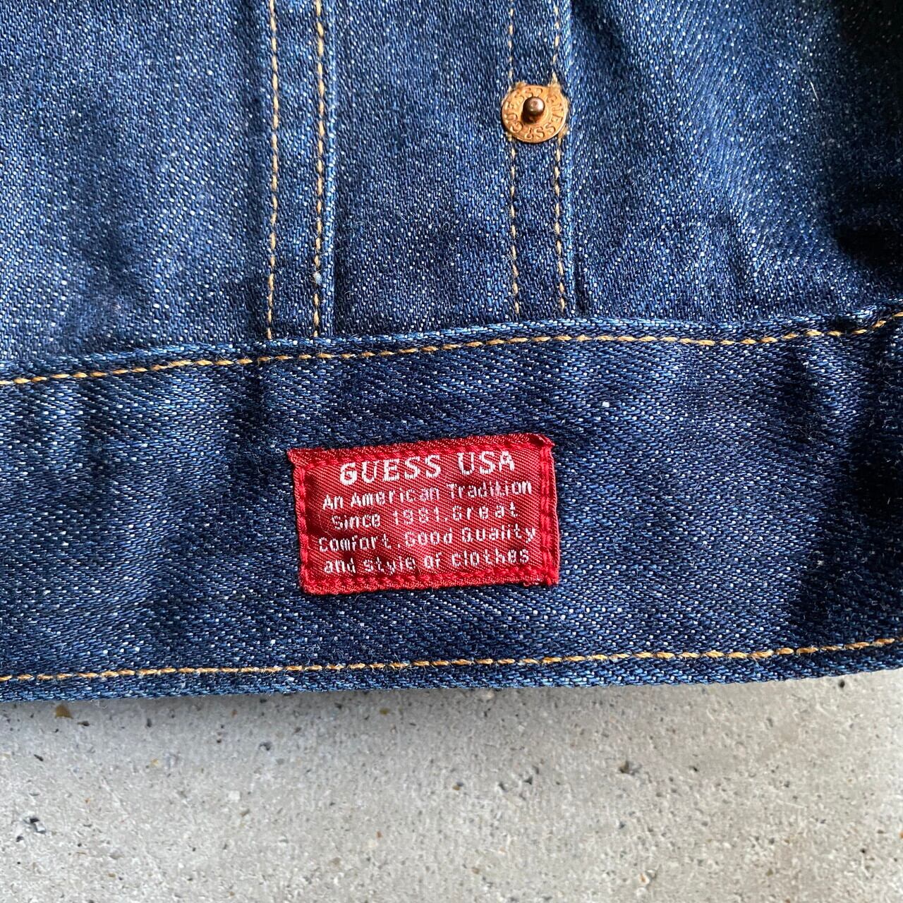 ビッグサイズ 90年代 USA製 GUESS ゲス デニムジャケット メンズXXL