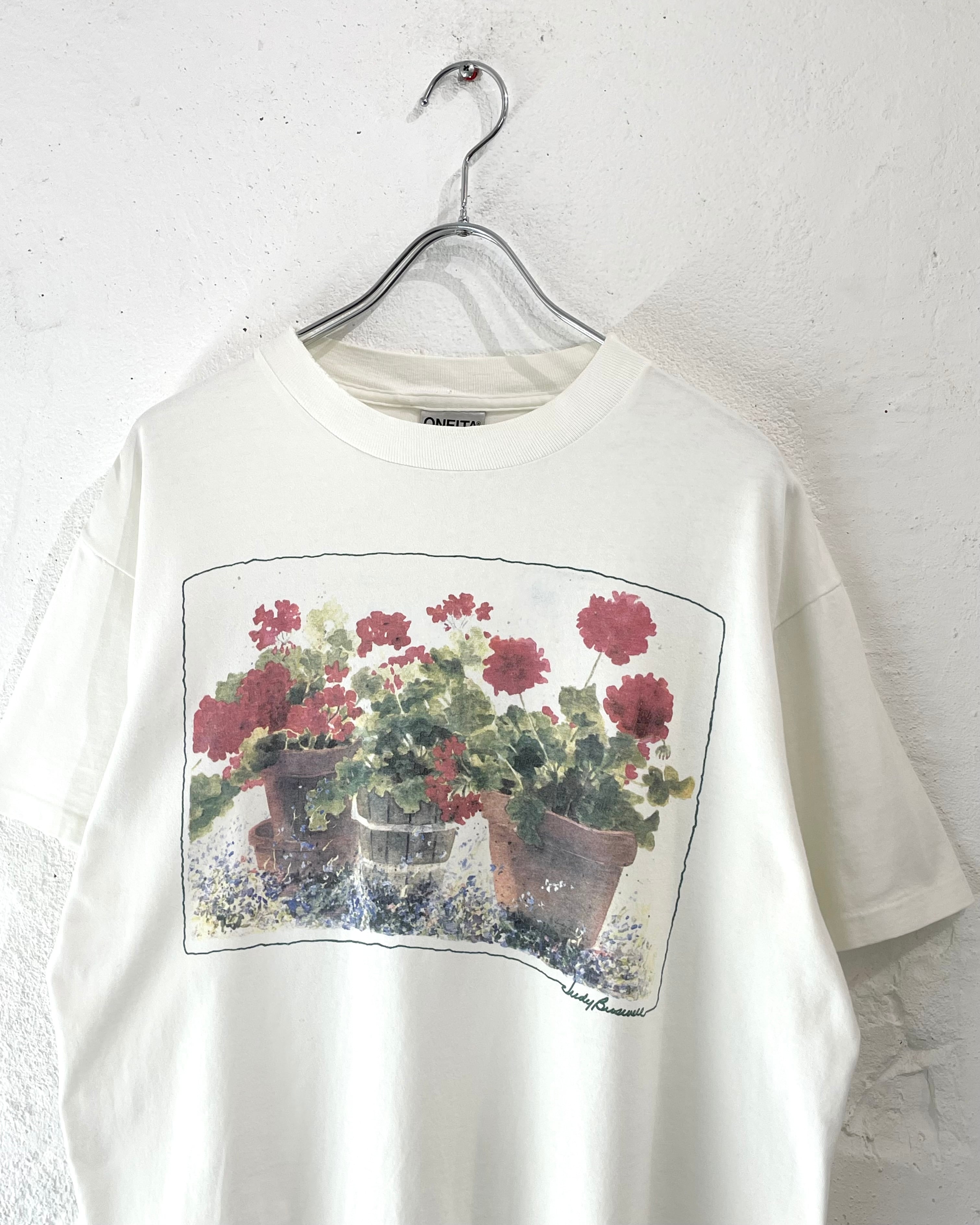 90s ONEITA "Judy Buswell" Flower Art Print Tee