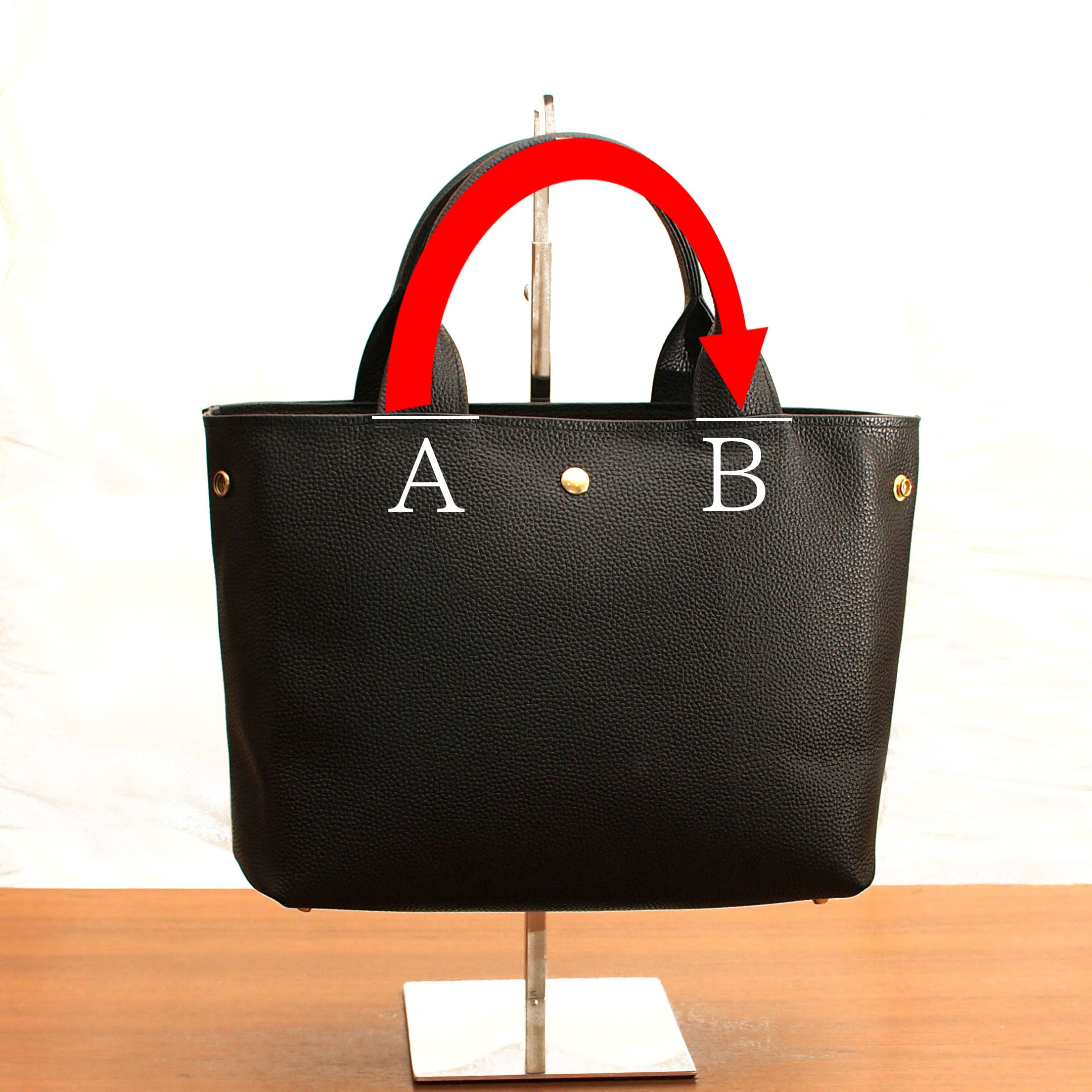 ☆XSサイズ☆定番☆黒シュリンクレザーのミニトートバッグ姫路