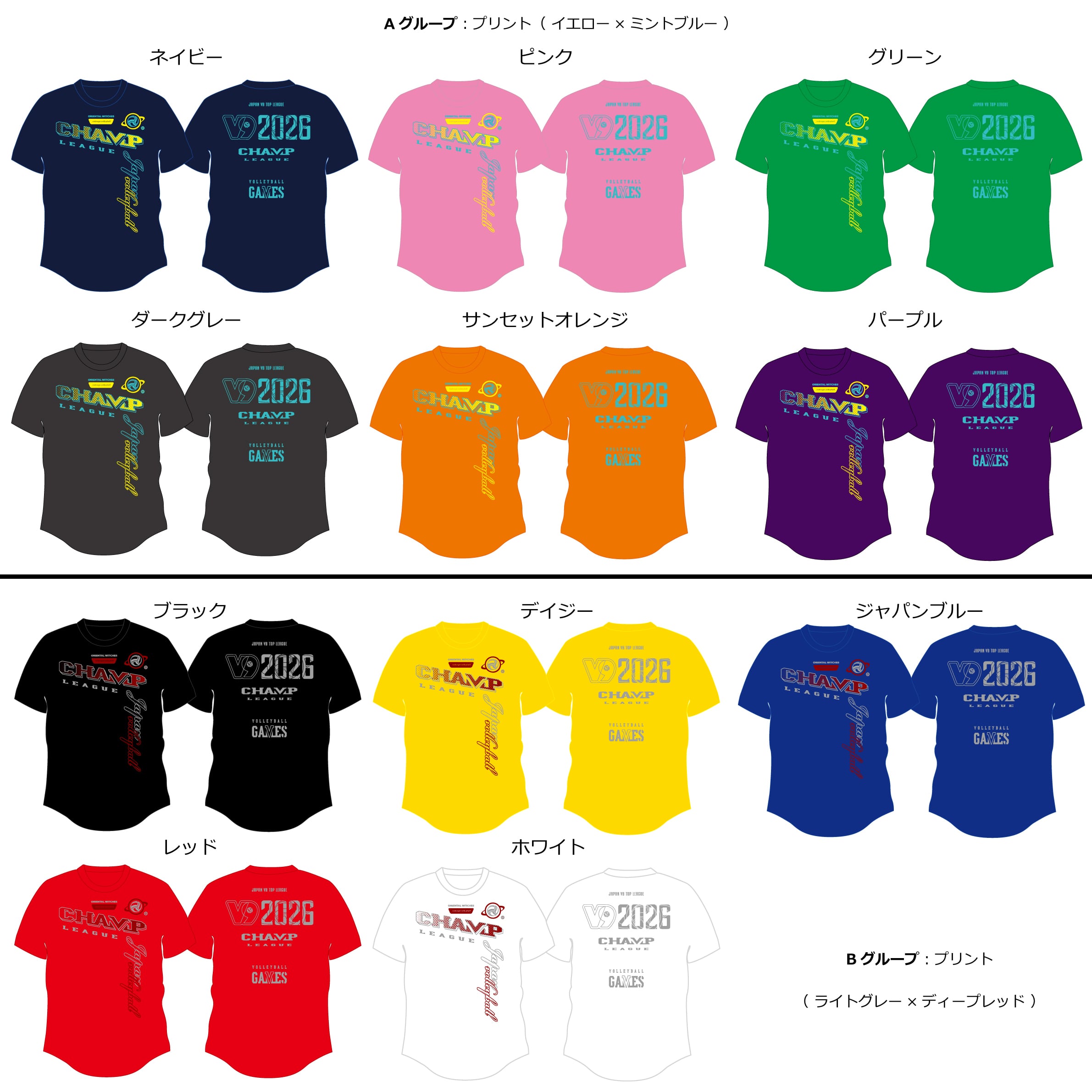 ダークグレー】2026年 V9チャンプ記念Tシャツ | 9人制バレーボール