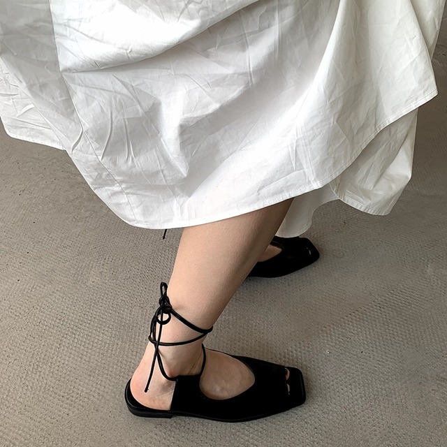 lace up flat shoes　c-1448