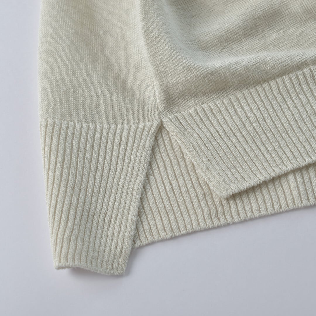 evam eva エヴァムエヴァ hemp pullover ヘンププルオーバー・ライトグレイ