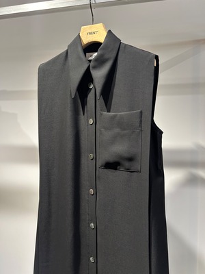 【25SS】ENFOLD エンフォルド / NO-SLEEVES LONG SHIRT / シャツワンピース