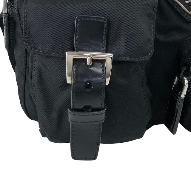 PRADA プラダ ショルダーバッグ ブラック トライアングルロゴ ナイロン スリングバッグ vintage ヴィンテージ オールド 883pem