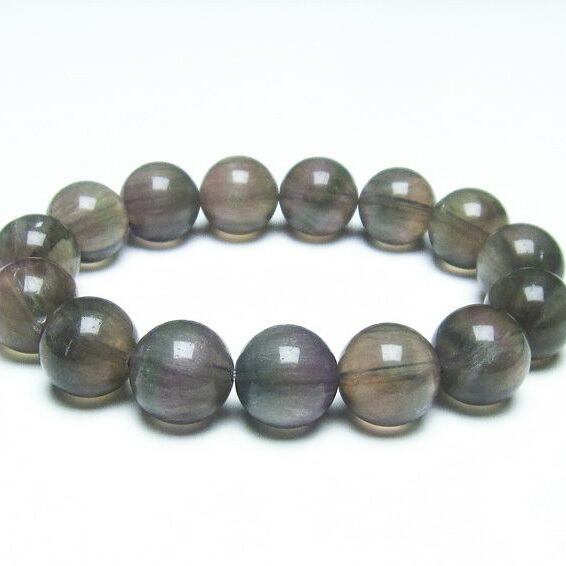 ラビットヘアー フローライト ブレスレット 14mm  おまかせ便 111-25043