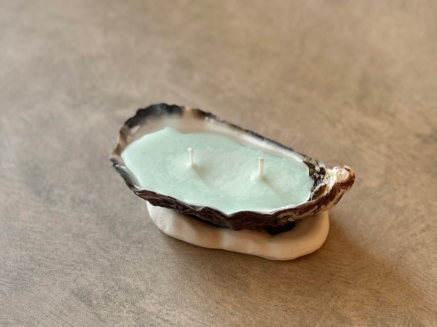 Oyster Candle】-クレール- 2本芯×2個/100%国産ソイ・アロマストーンの