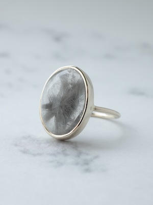 Platinum Rutilated Quartz Ring - 4