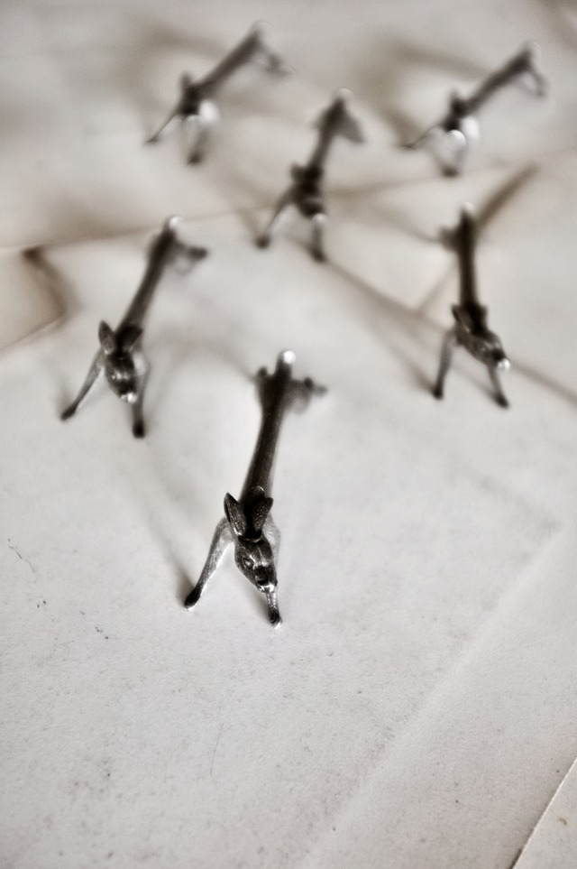 フランス 永遠の硬化 うさぎのカトラリーレスト アンティーク