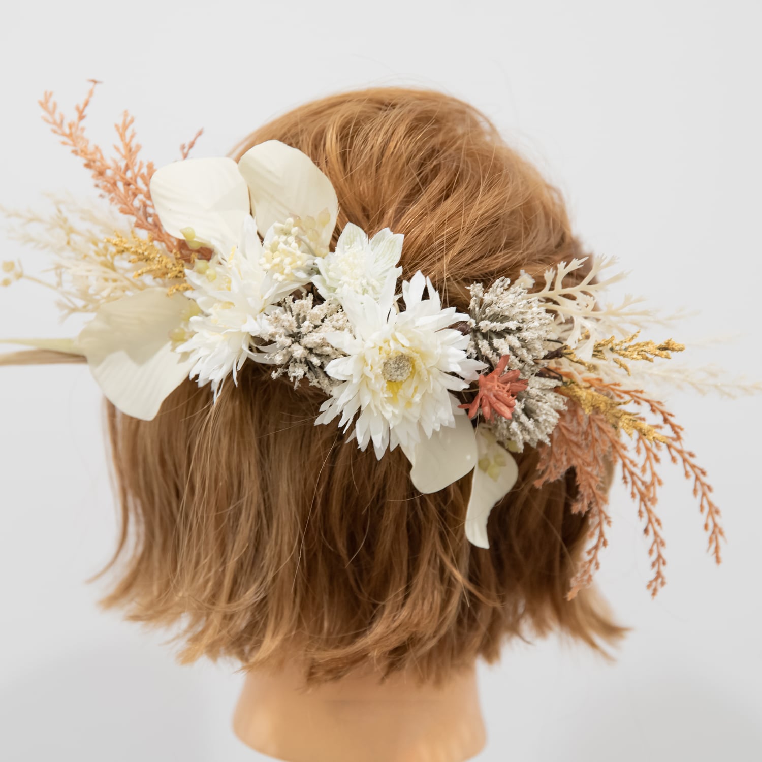 花嫁 ウェディング 髪飾り 花飾り ヘアピン ドライフラワー - フォーマル