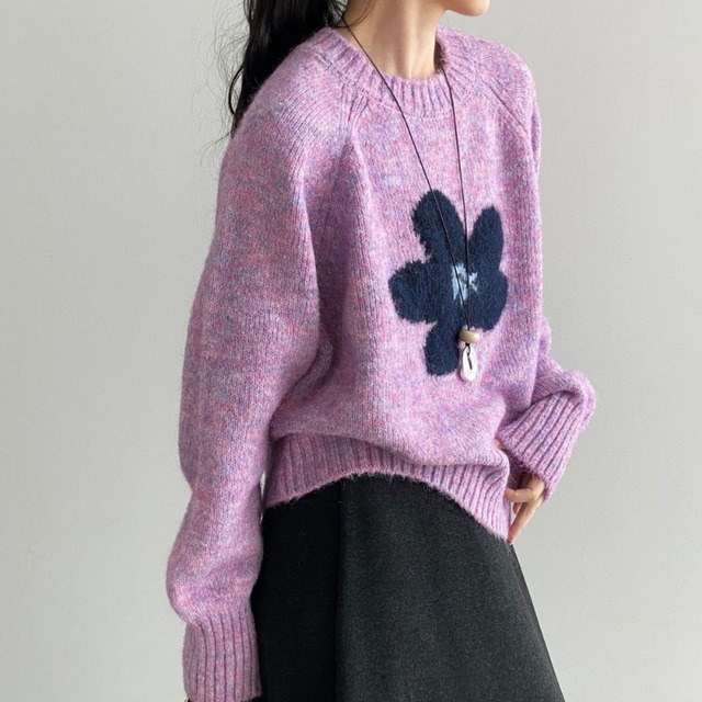 floral crew neck sweater J00028