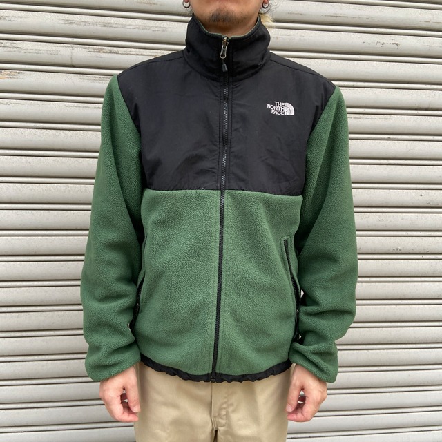 THE NORTH FACE 切替フリースジャケット　緑　黒　S ポーラテック