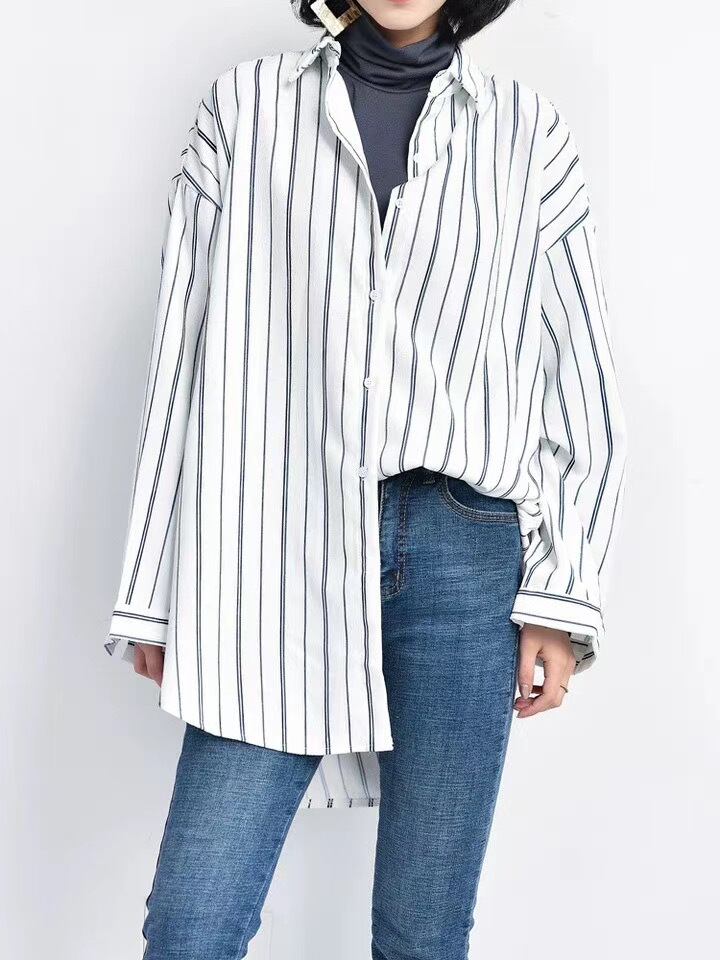 レギュラーカラーストライプシャツ