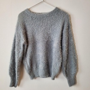 【USED】ＧＵニット　ピスタチオグリーン　モコモコ　流行