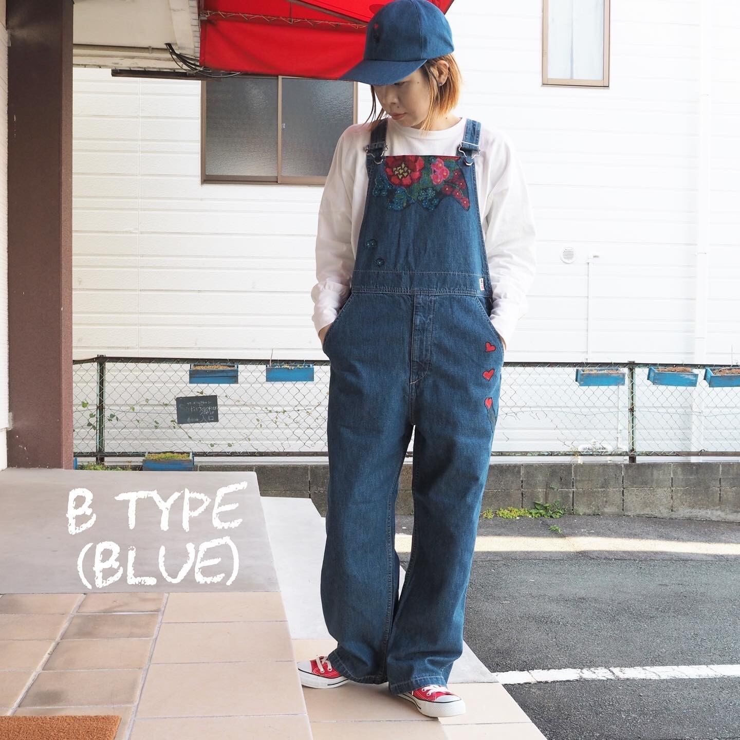 BOHEMIANS - ガーデンパッチワーク ブルーデニムOVERALL | clever elephant