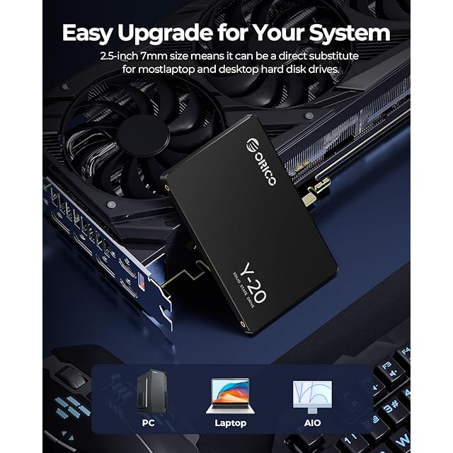 ORICO Y20 4TB 内蔵型SSD 2.5インチ 7mm 3D NAND採用 SATAIII 6Gb/s