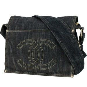 Vintage CHANEL シャネル スパークリングデニム ショルダーバッグ インディゴブルー A31987 2005-2006年製 中古良品