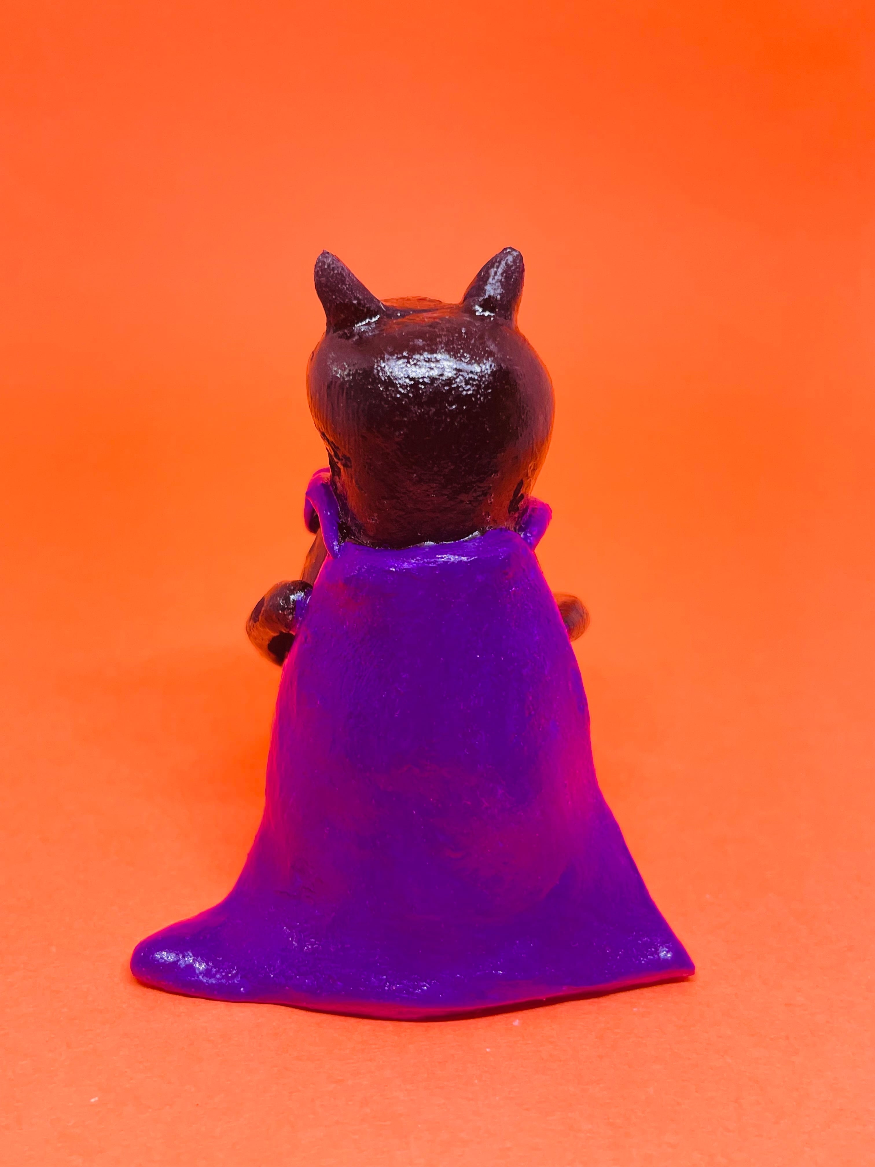 かぼちゃを持ったハロウィン黒猫 オーブン粘土 | MOFU56 雑貨 個性的