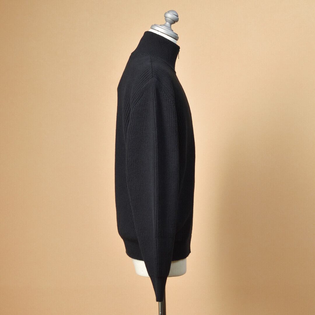 Manual Alphabet マニュアルアルファベット ALL TIME RIB ZIP KNIT・ブラック【送料無料】