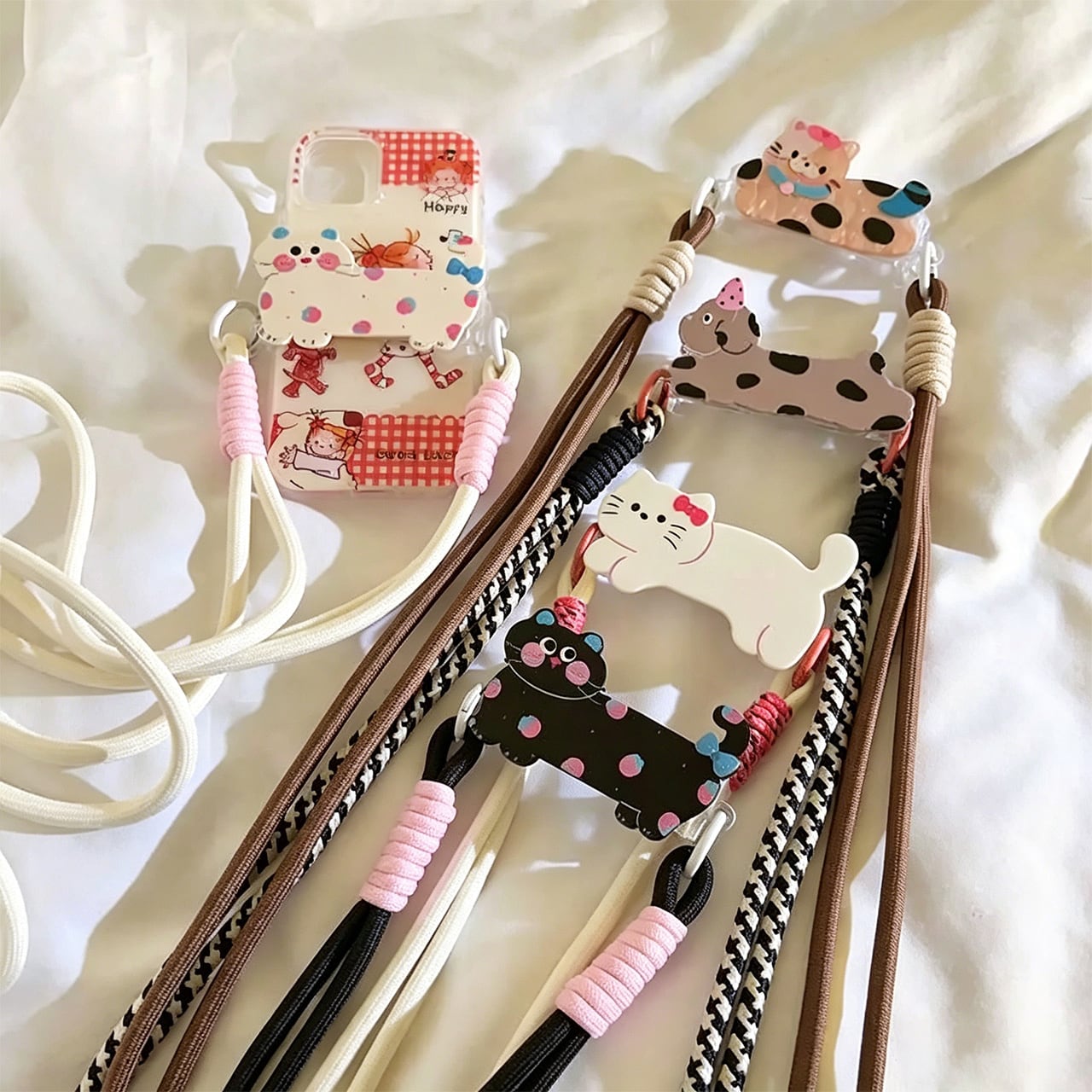 Z38 . 猫＆犬デザインが超かわいい！長さ調節可能（7〜11cm・厚さ1cm