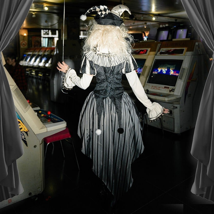 ロリータファッション ゴシックアシンメトリースカート ブラック